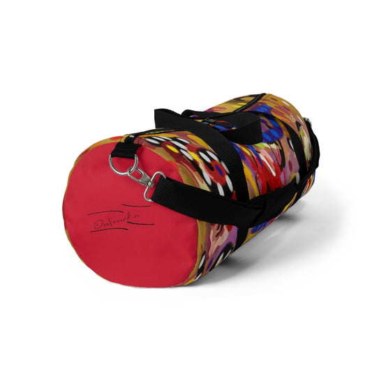 Tribal set 1 duffle gym bag  design# TRIB127,  red,  with larger standout Logo, sz small and large