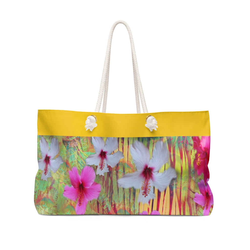 Large Weekender Bag, tropical set 1 design TROP129, deep yellow