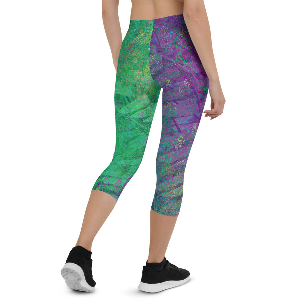 Capri Leggings tropical design palm tree, design TROP106-CAP-SL-01