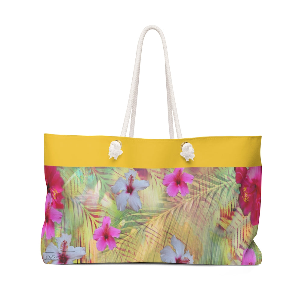 Large Weekender Bag, tropical set 1 design TROP129, deep yellow